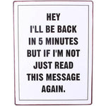 blechschild-back-in-5-minutes