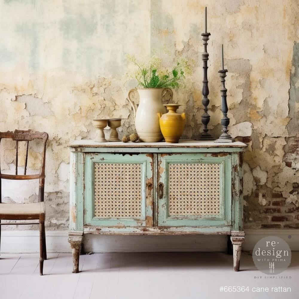 decoupage papier cane rattan mood