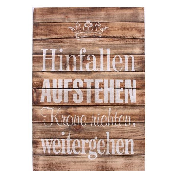 holzschild krone richten