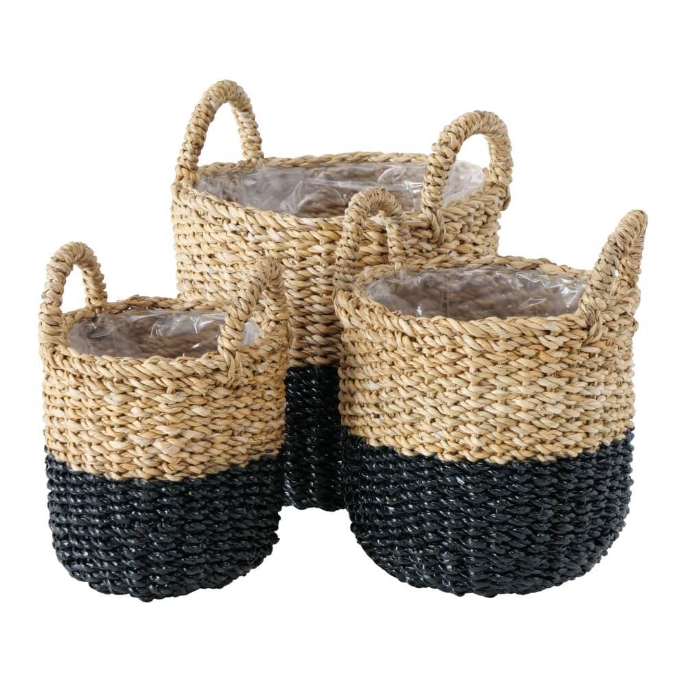 korb planzentopf black set