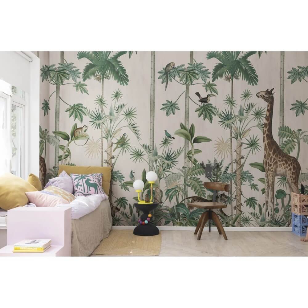 motivtapete-giraffe-stroll-pastel-pink-mood