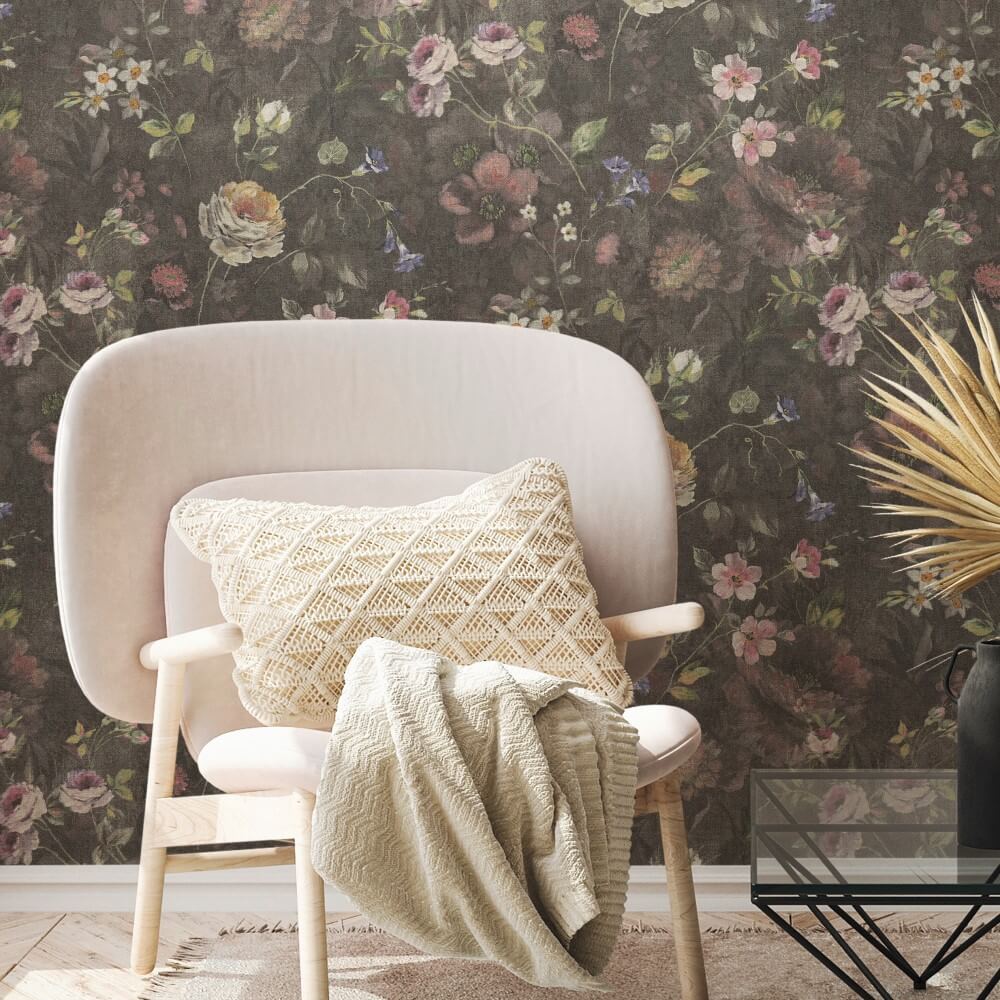 vliestapete natural living blumenmuster 386361